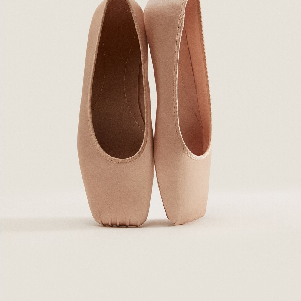 Zara pink sateen ballerinas US 6